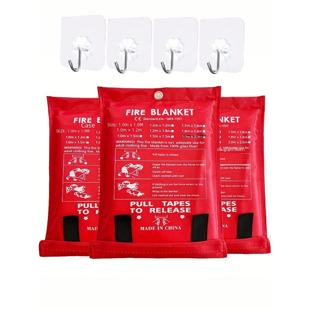 Fire Blanket Kitchen - Manta ignífuga de 39,37 x 39,37